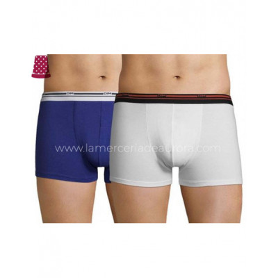 Bóxers blanco y azul añil de algodón elástico Daily...