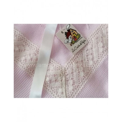 Chal-Toquilla bebé perlé entredós y lazo de La casita de... 2