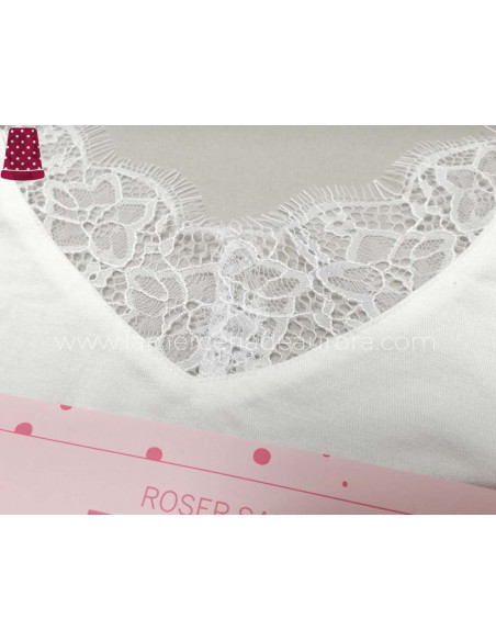 Pijama corto mujer estampado floral con blonda de Promise