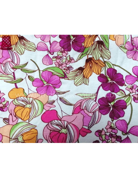 Pijama corto mujer estampado floral con blonda de Promise