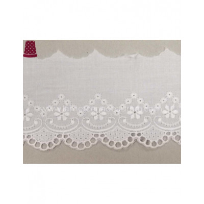 Puntilla de batista bordada (ancho 6,5cm) Cenefa picos 2