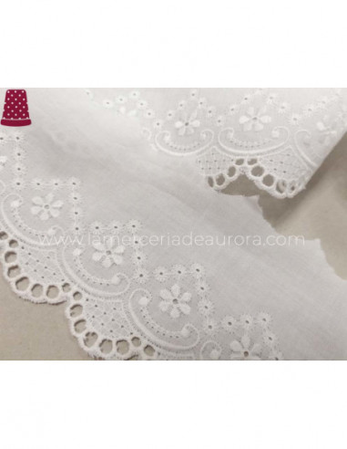 Puntilla de batista bordada (ancho 6,5cm)...