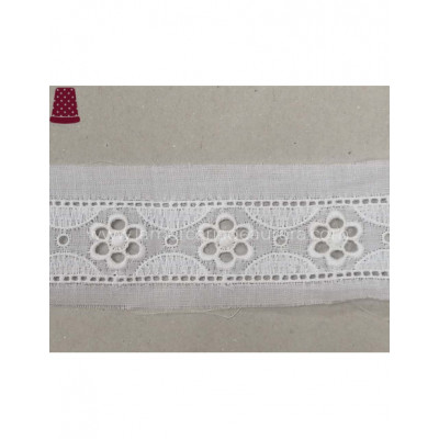 Entredós de batista bordada (3,5 cms) Aurora 2