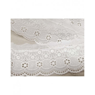 Puntilla de batista bordada (7 cms) Aurora