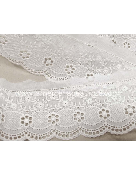 Puntilla de batista bordada (7 cms) Aurora