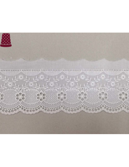 Puntilla de batista bordada (7 cms) Aurora