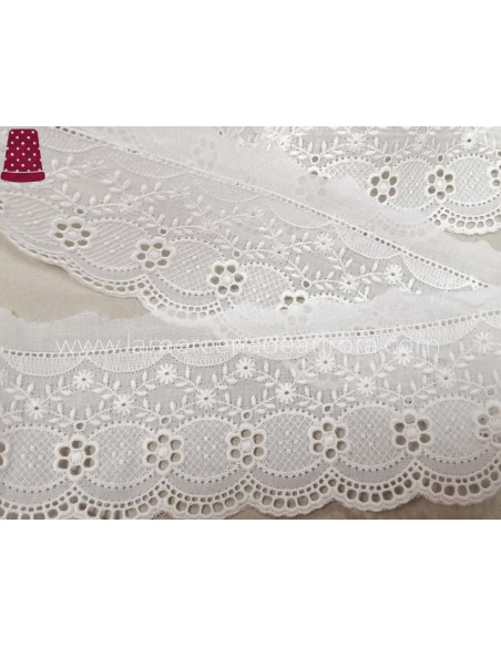 Puntilla de batista bordada (7 cms) Aurora