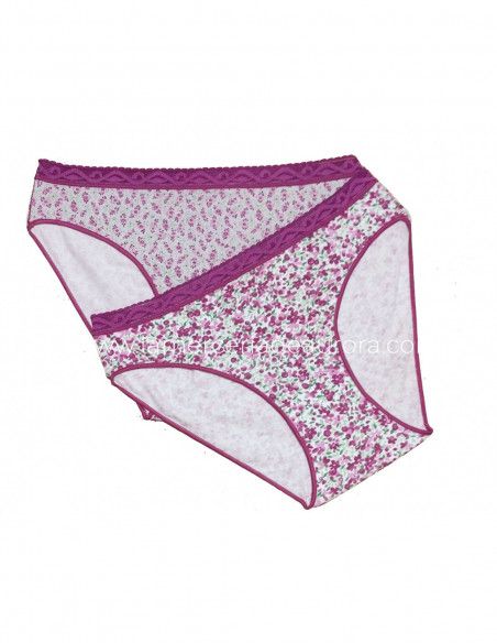 Bikini fantasía con puntilla (pack 2 uds) 247 de Naiara - FLORAL VINO