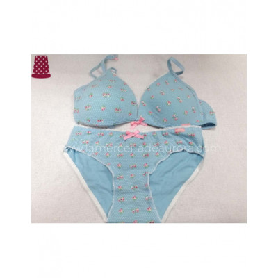 Conjunto juvenil con relleno algodón estampado flores de... 2