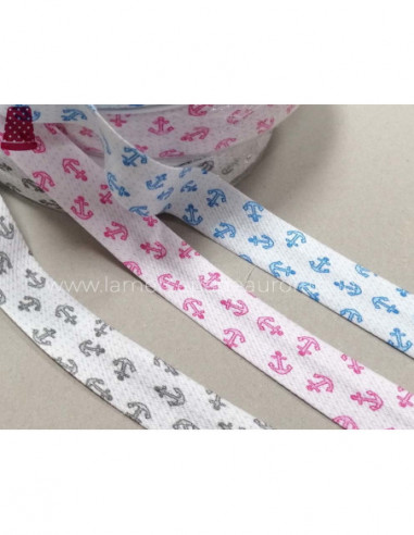 Bies fantasía 18mm piqué Anclas- varios colores