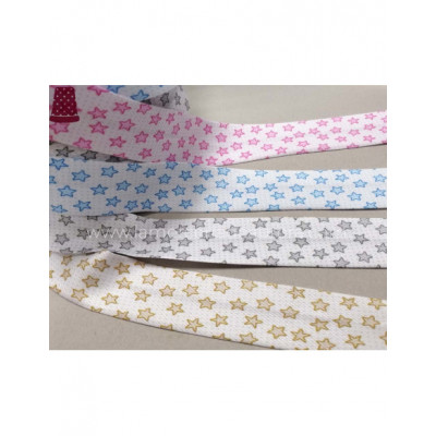 Bies fantasía 30mm piqué Estrellas - varios colores