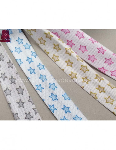 Bies fantasía 18mm piqué Estrellas - varios...