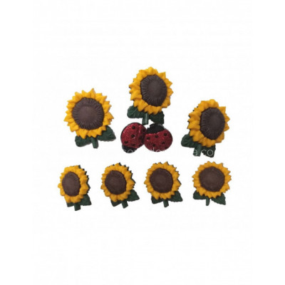 Botones decorativos Girasoles (9 piezas) de Dress it up