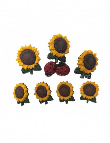 Botones decorativos Girasoles (9 piezas) de Dress it up