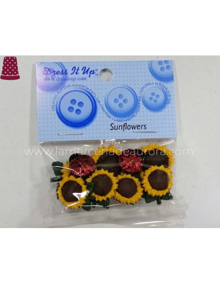 Botones decorativos Girasoles (9 piezas) de Dress it up