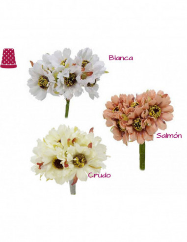 Ramillete Margaritas de tela (6 uds) - 3 colores