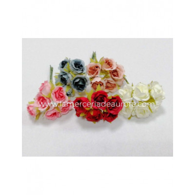 Ramillete Rosas vintage de tela - varios colores