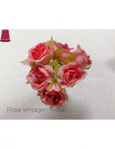 Ramillete Rosas vintage de tela - varios colores