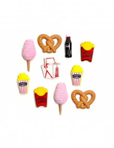 Botones decorativos Snack Attack (10 piezas) de Dress it up