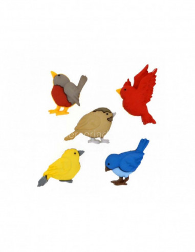 Botones decorativos Feathered friends (5 piezas) de Dress it up