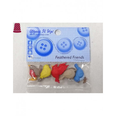 Botones decorativos Feathered friends (5 piezas) de Dress... 2
