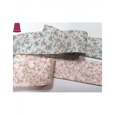 Bies fantasía 30mm piqué Flores - varios colores