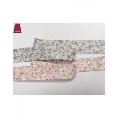 Bies fantasía 20mm piqué Flores - varios colores