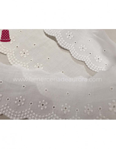 Puntilla de batista bordada (ancho 7 cms) Elisa...