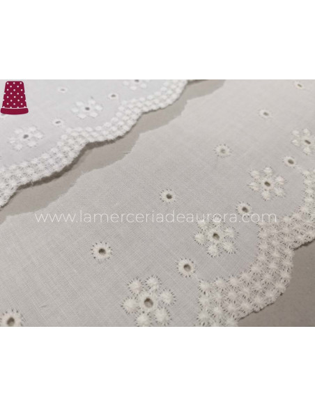 Puntilla de batista bordada (ancho 7 cms) Elisa - varios colores