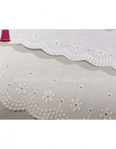 Puntilla de batista bordada (ancho 7 cms) Elisa...