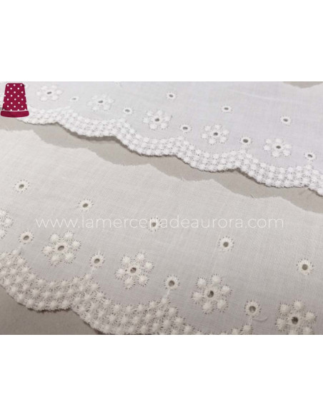 Puntilla de batista bordada (ancho 7 cms) Elisa - varios colores