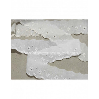 Puntilla de batista bordada (ancho 5cm) Elisa - varios...