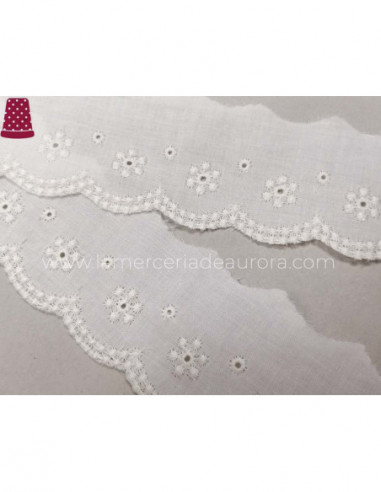 Puntilla de batista bordada (ancho 5cm) Elisa -...