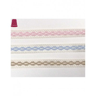Entredós encaje perlé (ancho 1,3 cm) Perla - varios colores 2