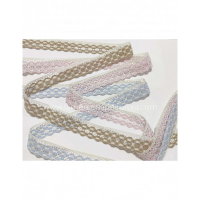 Encaje perlé (ancho 2,2 cms) Perla - varios colores