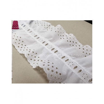 Bordado doble fruncido con pasacintas (ancho 9,5 cms)... 2