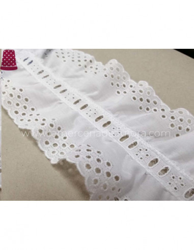 Bordado doble fruncido con pasacintas (ancho...