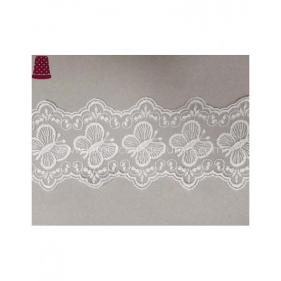 Entredós de tul bordado (ancho 10,5 cms) Mariposas 2