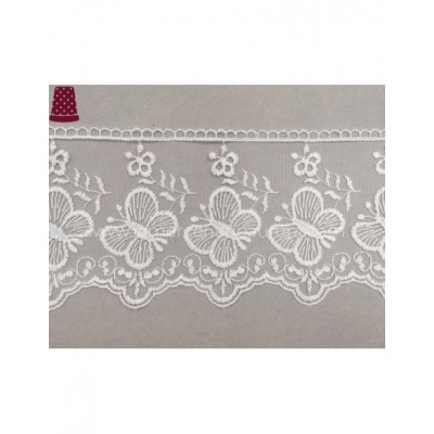 Encaje de tul bordado (ancho 11 cms) Mariposas