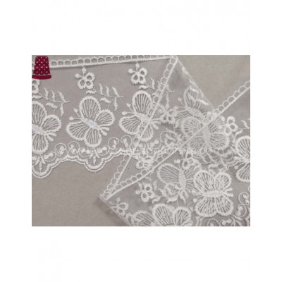 Encaje de tul bordado (ancho 11 cms) Mariposas 2