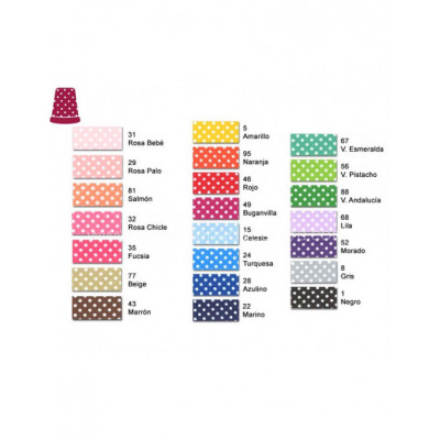 Bies fantasía 30mm lunares blancos - varios colores 2