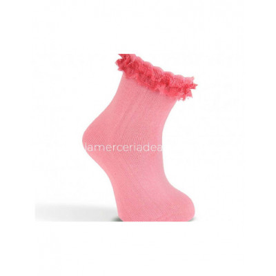 Calcetín corto infantil puntilla 2848 de Carlomagno -...
