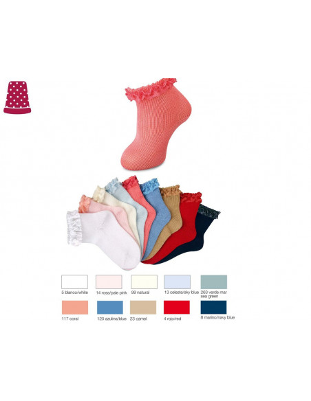 Calcetín corto infantil puntilla 2848 de Carlomagno - varios colores