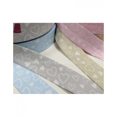 Bies fantasía 30mm piqué corazones - varios colores