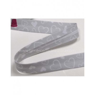 Bies fantasía 18mm piqué corazones - varios colores 2