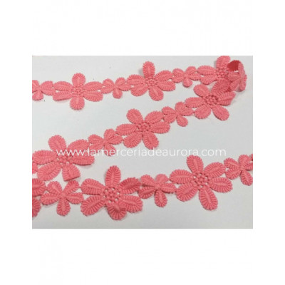 Galón guipur bordado flores (ancho 5,5cm) - varios colores