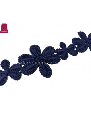 Galón guipur bordado flores (ancho 5,5cm) - varios colores