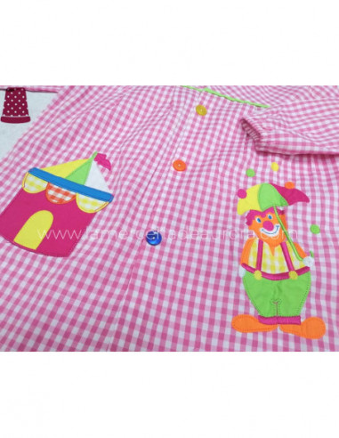 Baby colegio cuadros ROSA "Circo y payaso"