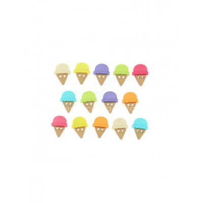 Botones decorativos Sew Cute Ice Cream (14 unidades)