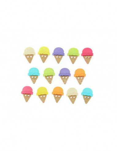 Botones decorativos Sew Cute Ice Cream (14 unidades)